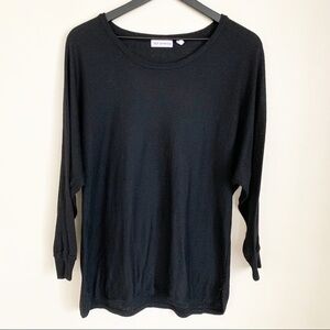 525 America Cashmere Blend Scoop Neck Sweater Black Large